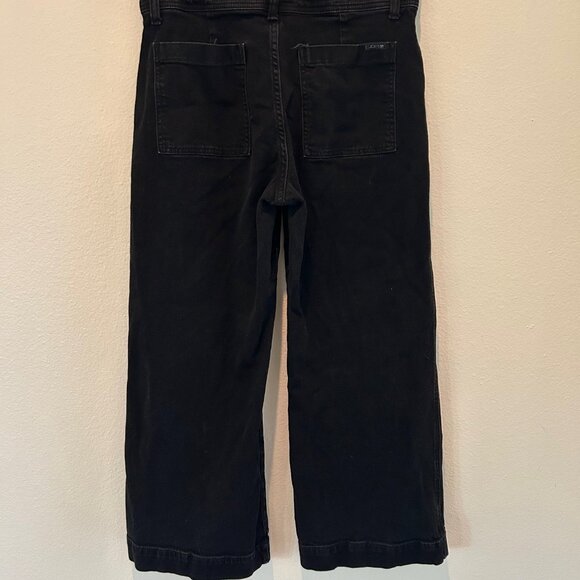 Joe's Jeans Wide Leg Ankle SZ32 Black Rinse High Rise Utility Pockets Stretch - Picture 2 of 10